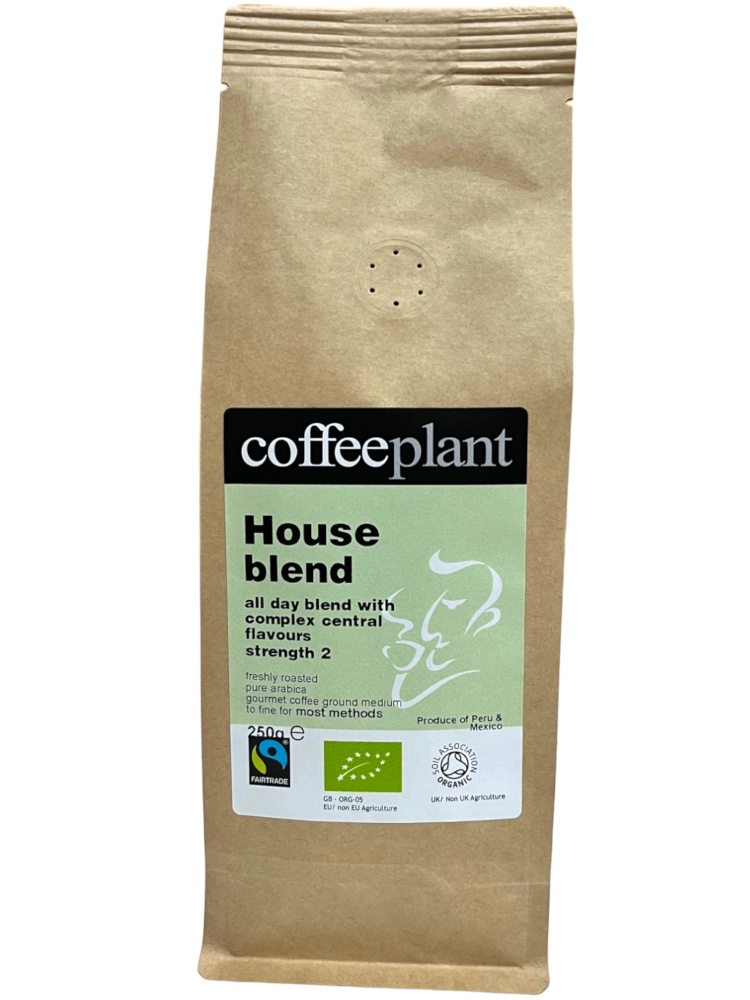 House Blend Organic Fairtrade 250g Ground Valve Pack